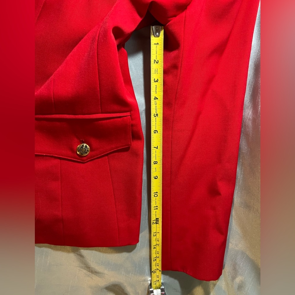 Red 100% wool jacket, Acetate lined inside, button down, NWT, Great for holidays - Picture 7 of 7